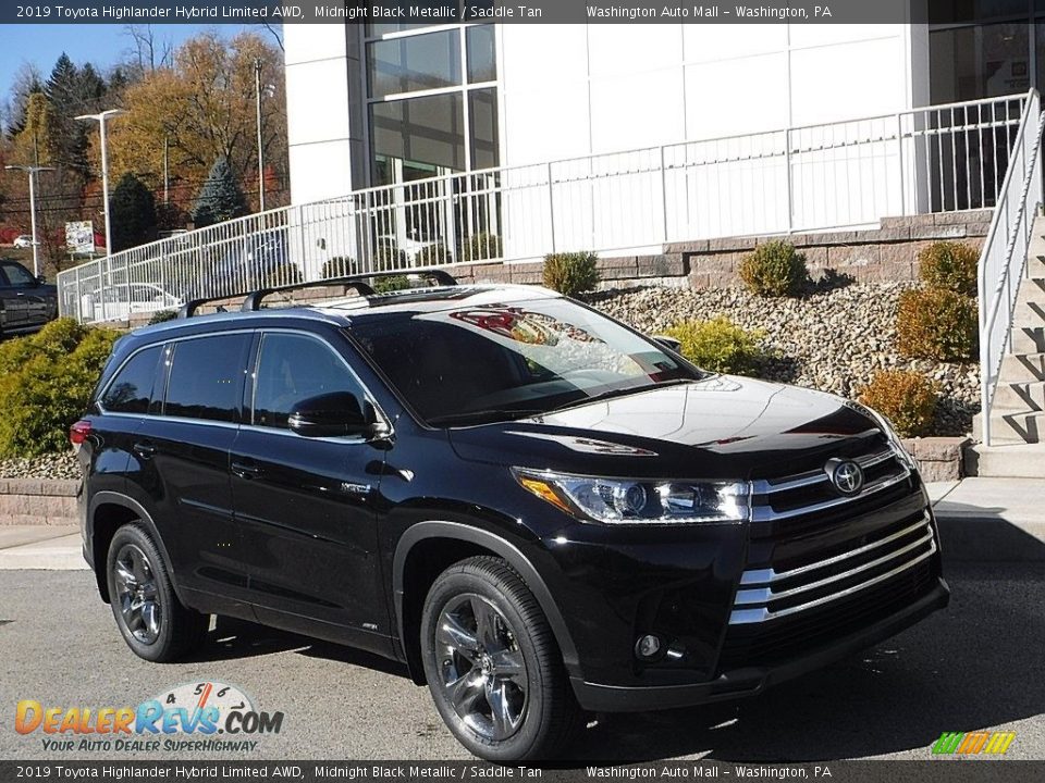 2019 Toyota Highlander Hybrid Limited AWD Midnight Black Metallic / Saddle Tan Photo #1