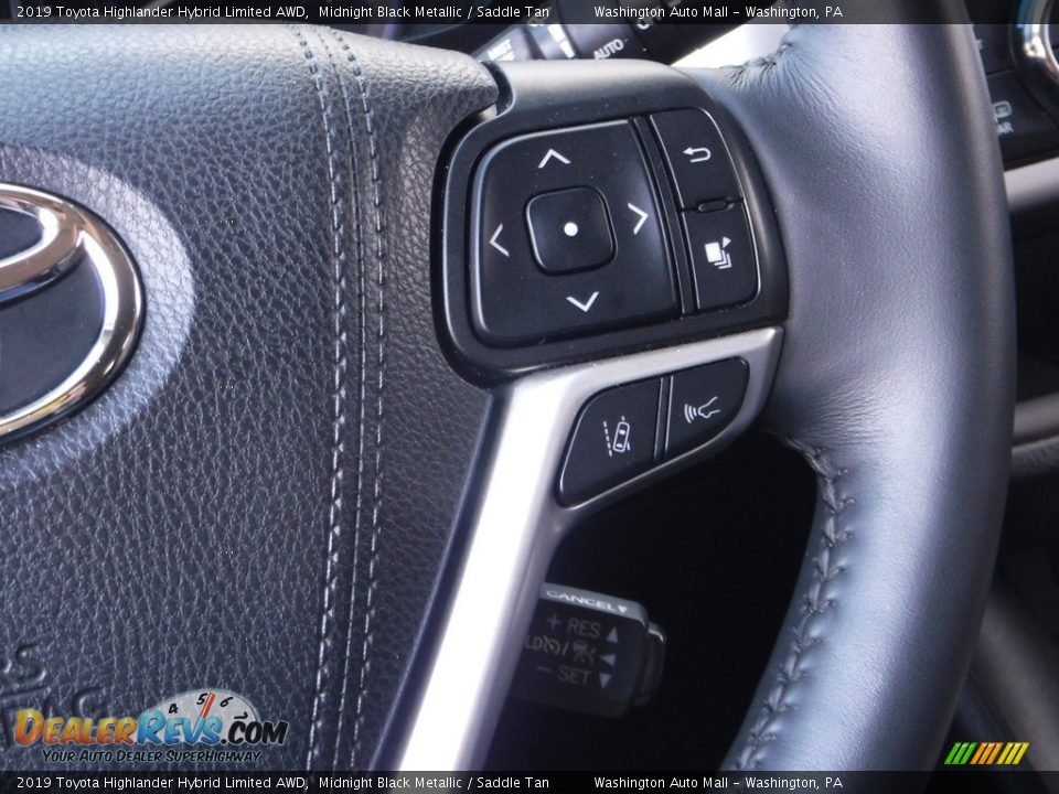 2019 Toyota Highlander Hybrid Limited AWD Midnight Black Metallic / Saddle Tan Photo #8