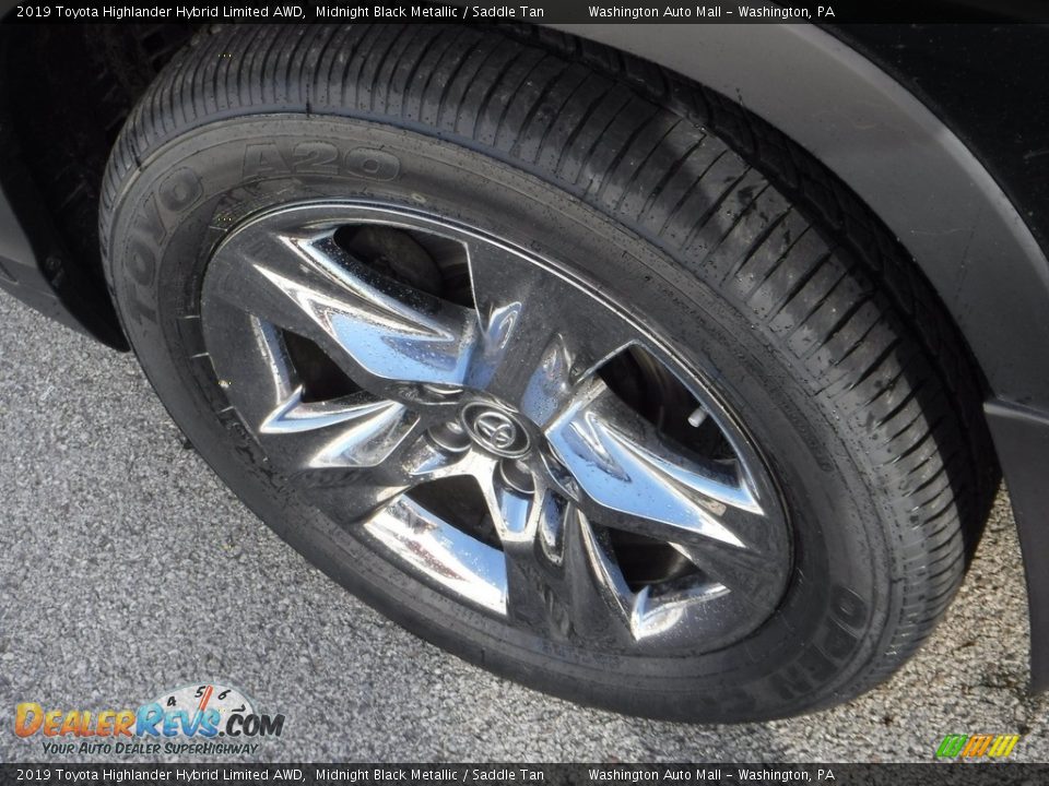 2019 Toyota Highlander Hybrid Limited AWD Midnight Black Metallic / Saddle Tan Photo #12