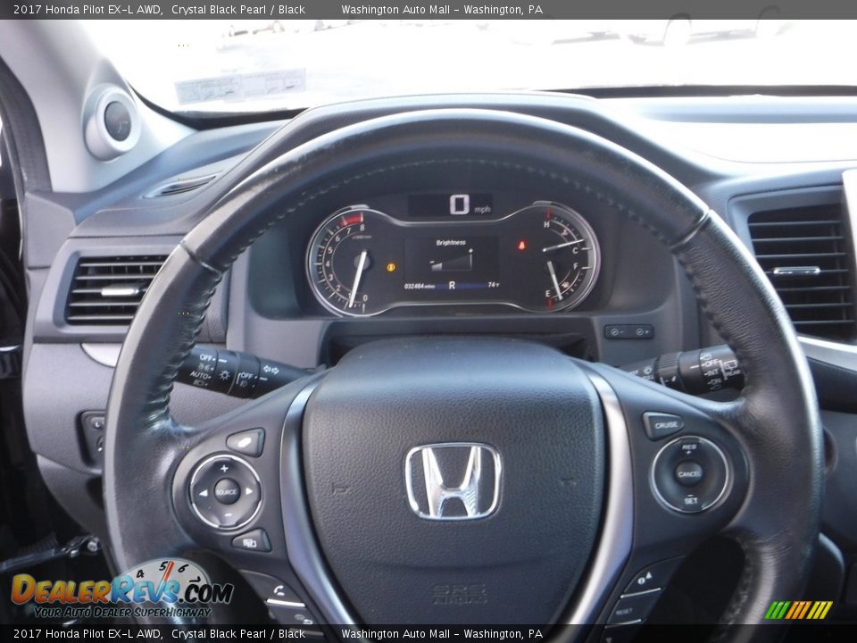 2017 Honda Pilot EX-L AWD Crystal Black Pearl / Black Photo #22