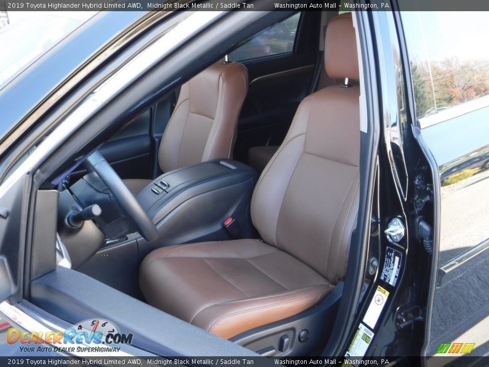2019 Toyota Highlander Hybrid Limited AWD Midnight Black Metallic / Saddle Tan Photo #25