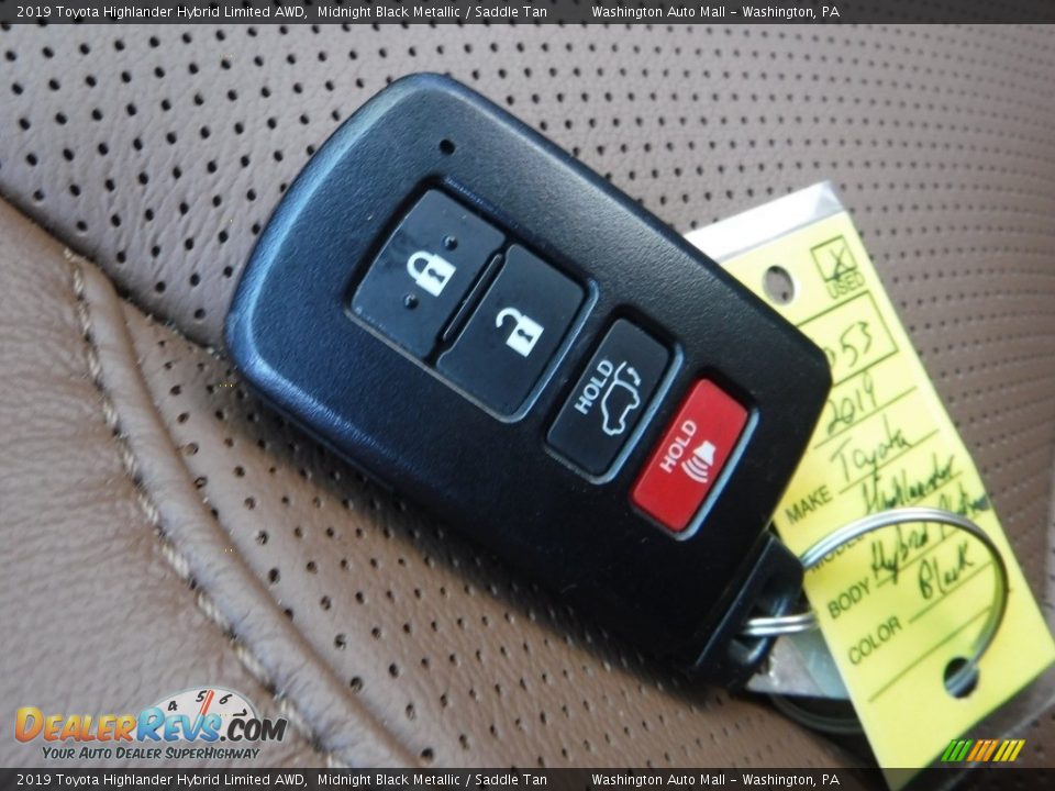 2019 Toyota Highlander Hybrid Limited AWD Midnight Black Metallic / Saddle Tan Photo #36