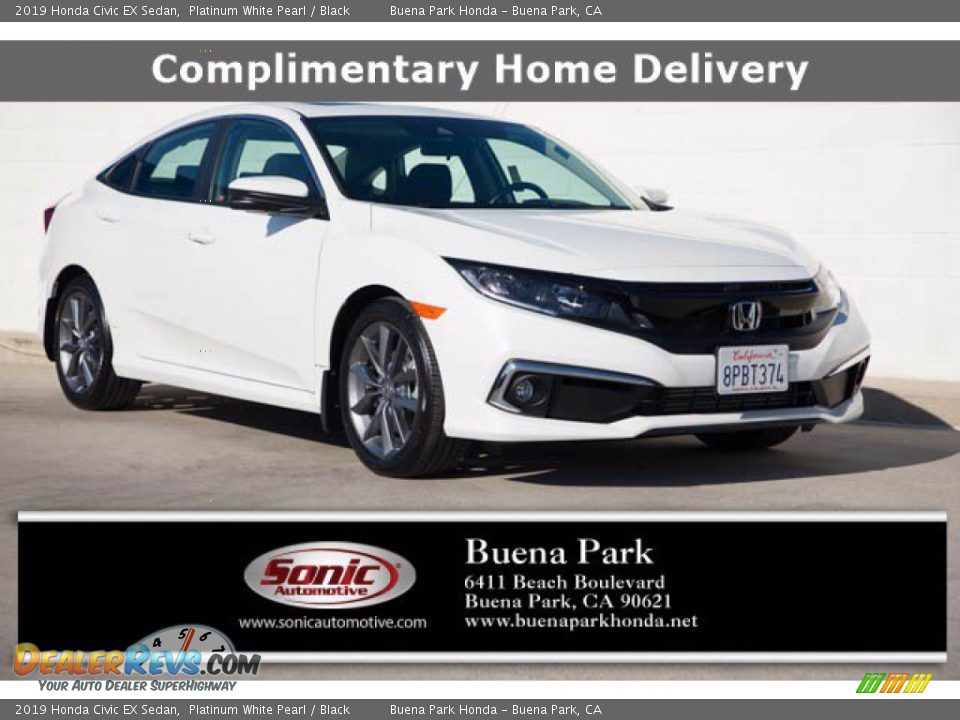 2019 Honda Civic EX Sedan Platinum White Pearl / Black Photo #1