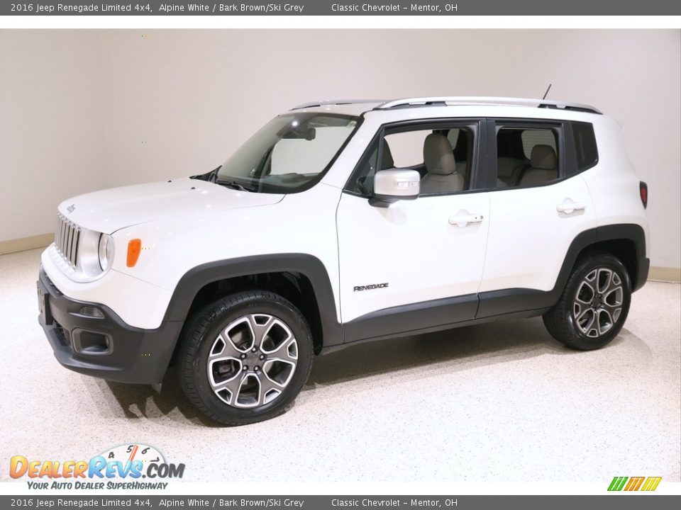 2016 Jeep Renegade Limited 4x4 Alpine White / Bark Brown/Ski Grey Photo #3