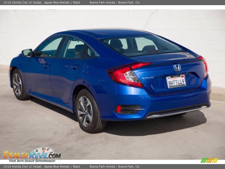 2019 Honda Civic LX Sedan Agean Blue Metallic / Black Photo #2
