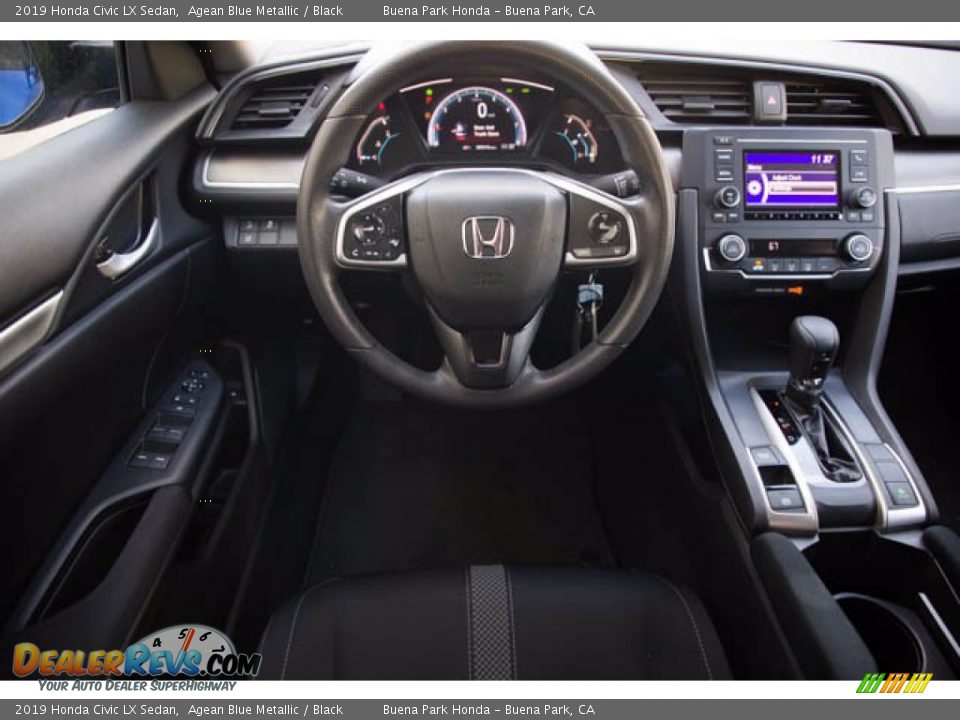 2019 Honda Civic LX Sedan Agean Blue Metallic / Black Photo #5