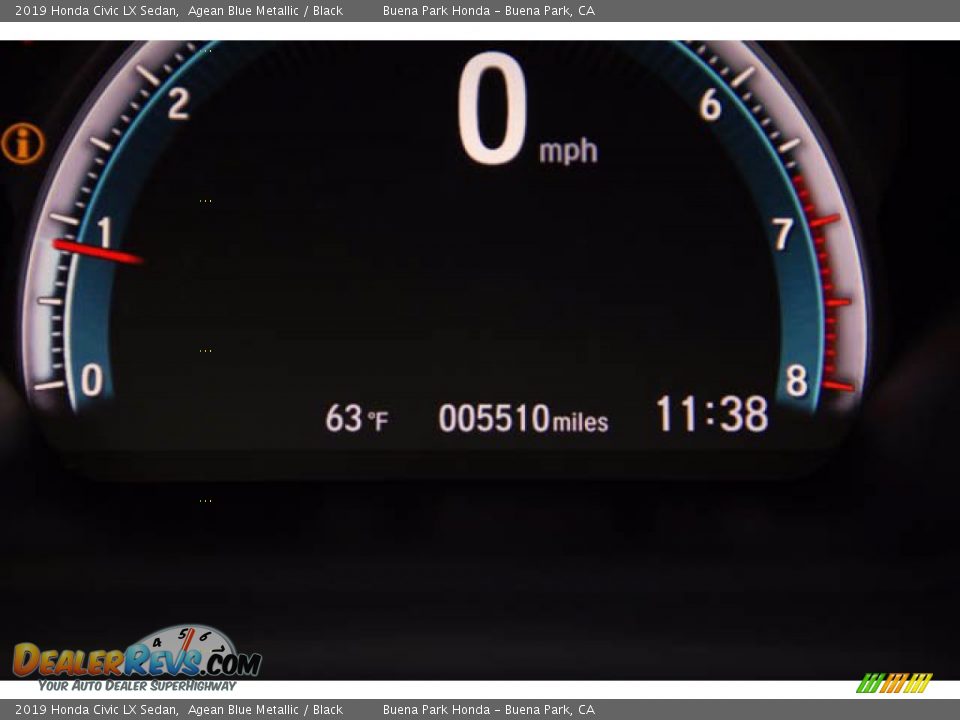 2019 Honda Civic LX Sedan Agean Blue Metallic / Black Photo #6