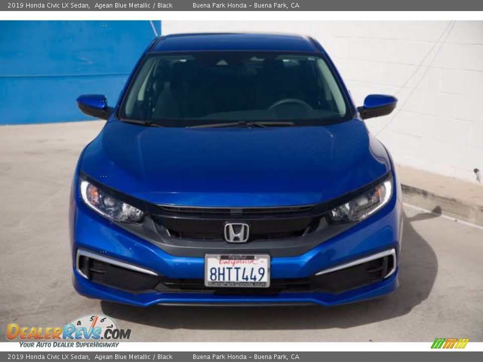 2019 Honda Civic LX Sedan Agean Blue Metallic / Black Photo #7