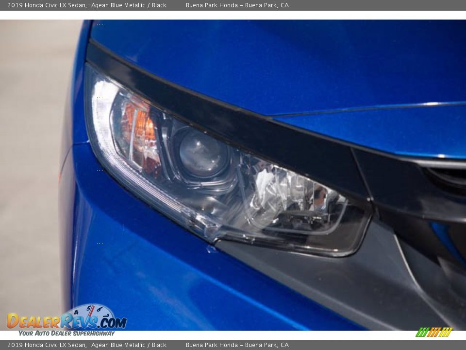2019 Honda Civic LX Sedan Agean Blue Metallic / Black Photo #8