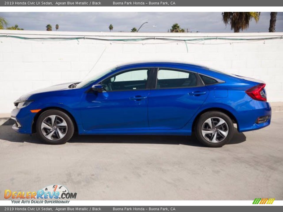 2019 Honda Civic LX Sedan Agean Blue Metallic / Black Photo #10