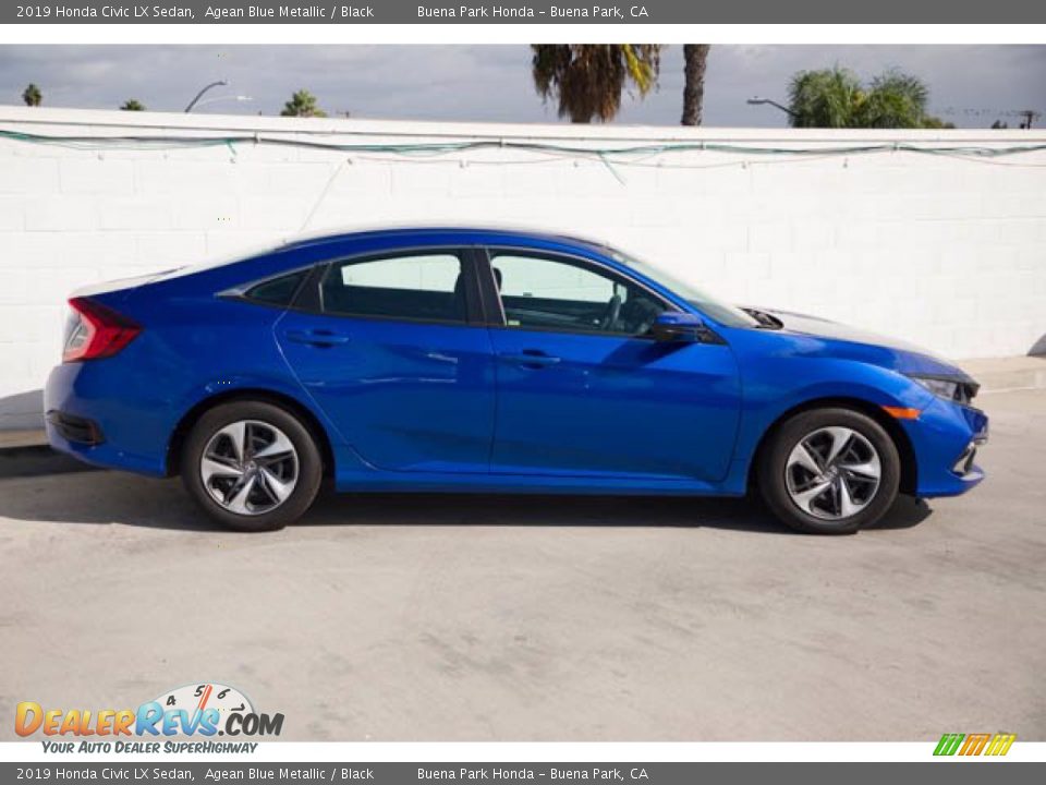 2019 Honda Civic LX Sedan Agean Blue Metallic / Black Photo #14