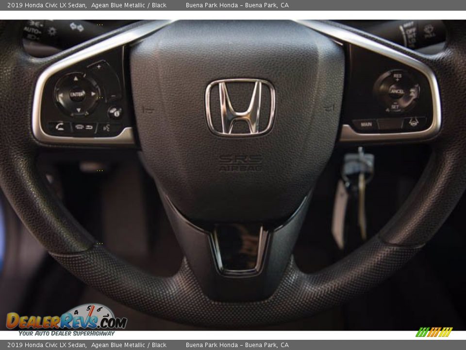 2019 Honda Civic LX Sedan Agean Blue Metallic / Black Photo #15