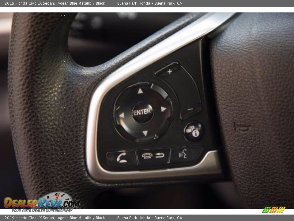 2019 Honda Civic LX Sedan Agean Blue Metallic / Black Photo #16