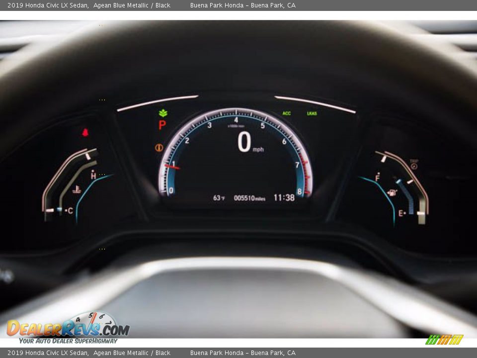 2019 Honda Civic LX Sedan Agean Blue Metallic / Black Photo #27