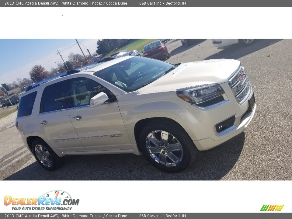 2013 GMC Acadia Denali AWD White Diamond Tricoat / Cocoa Dune Photo #1