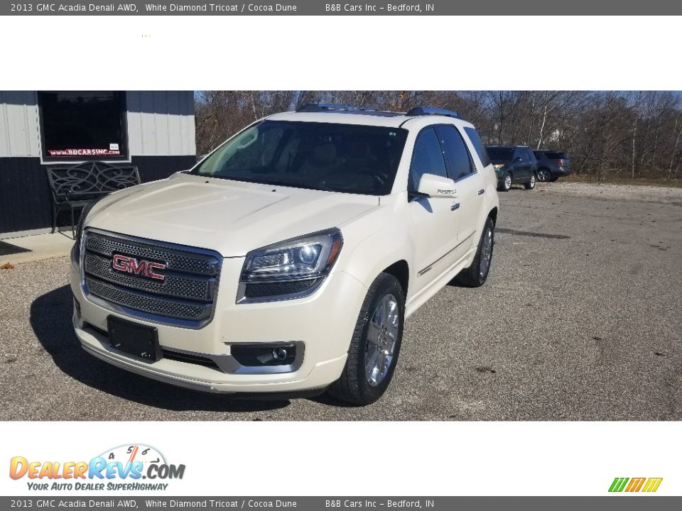 2013 GMC Acadia Denali AWD White Diamond Tricoat / Cocoa Dune Photo #3