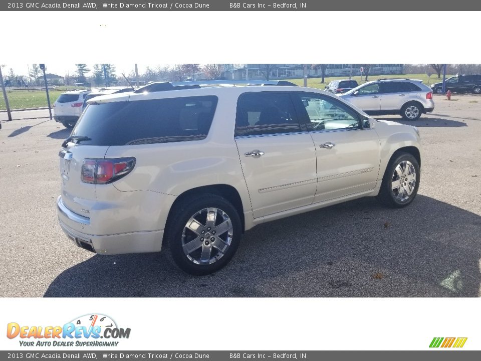 2013 GMC Acadia Denali AWD White Diamond Tricoat / Cocoa Dune Photo #4