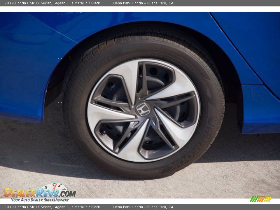 2019 Honda Civic LX Sedan Agean Blue Metallic / Black Photo #33