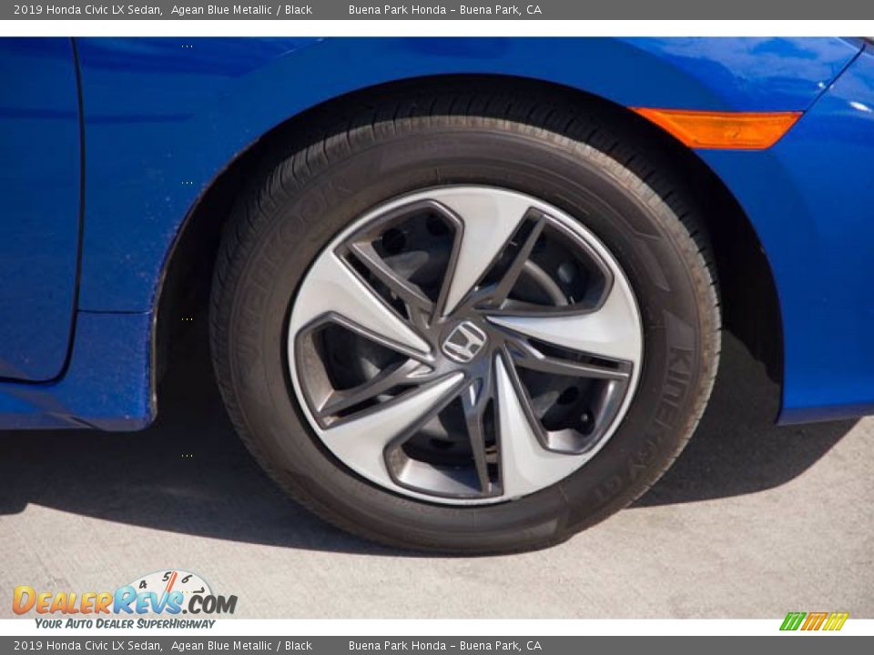 2019 Honda Civic LX Sedan Agean Blue Metallic / Black Photo #34