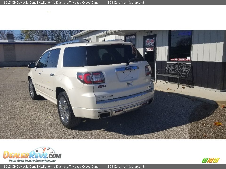 2013 GMC Acadia Denali AWD White Diamond Tricoat / Cocoa Dune Photo #6