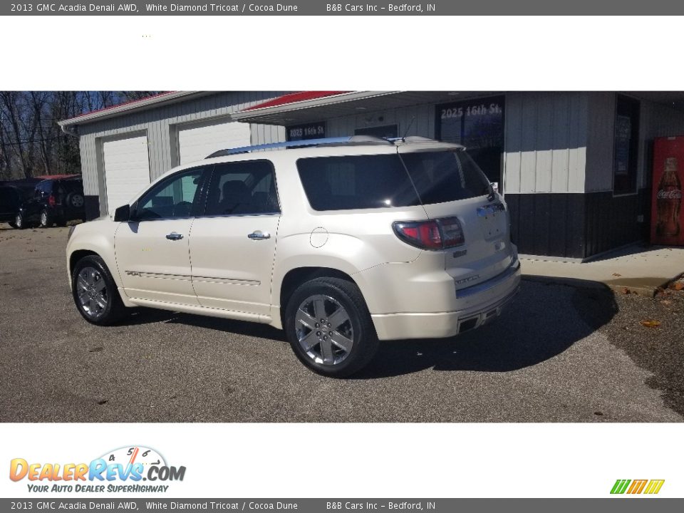 2013 GMC Acadia Denali AWD White Diamond Tricoat / Cocoa Dune Photo #8