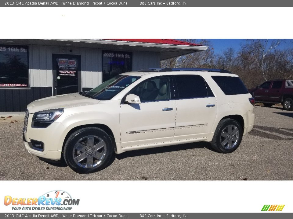 2013 GMC Acadia Denali AWD White Diamond Tricoat / Cocoa Dune Photo #22