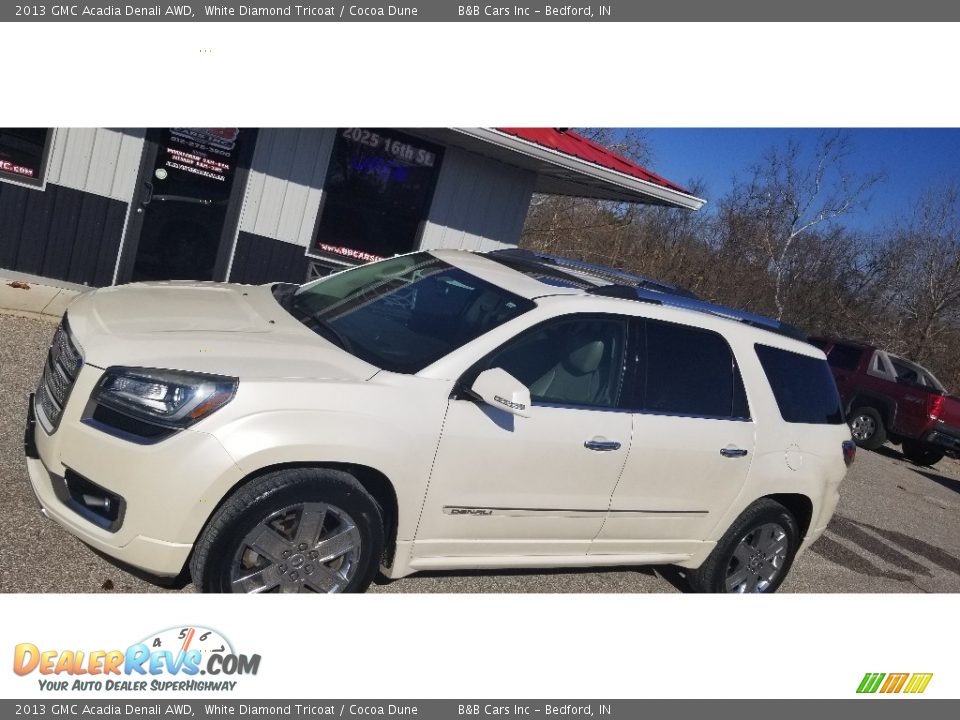 2013 GMC Acadia Denali AWD White Diamond Tricoat / Cocoa Dune Photo #23