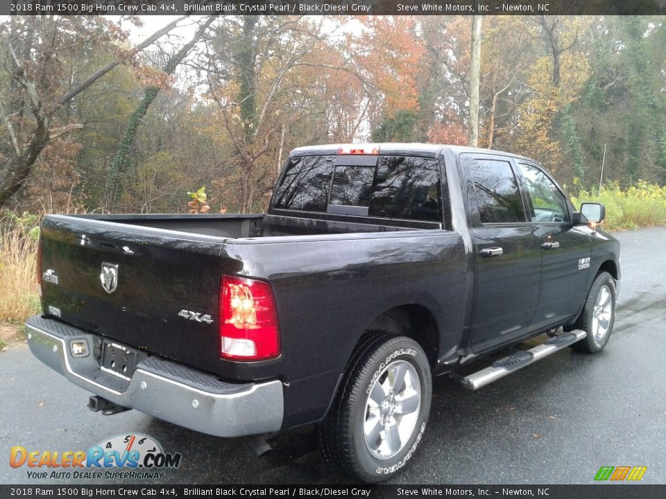 2018 Ram 1500 Big Horn Crew Cab 4x4 Brilliant Black Crystal Pearl / Black/Diesel Gray Photo #6