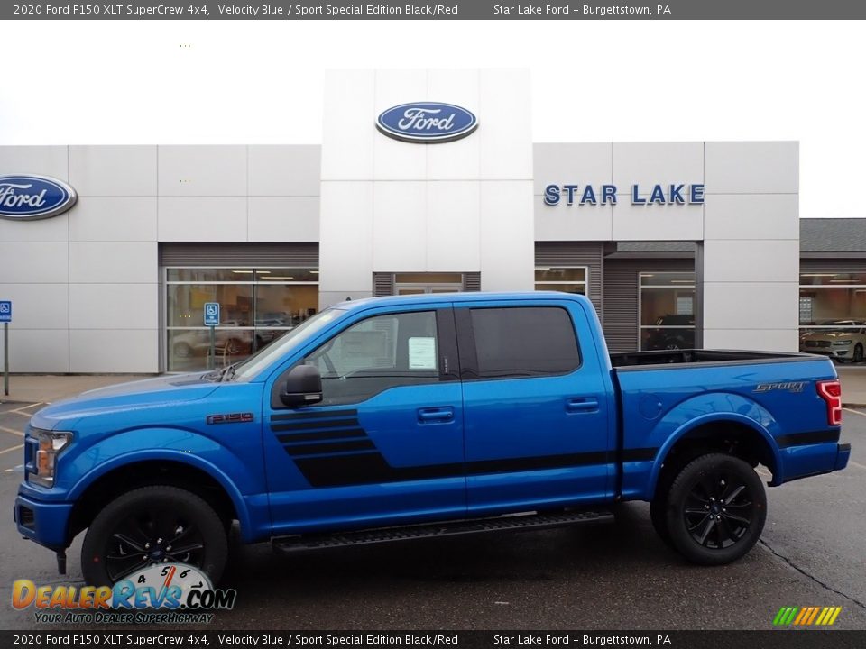 2020 Ford F150 XLT SuperCrew 4x4 Velocity Blue / Sport Special Edition Black/Red Photo #1