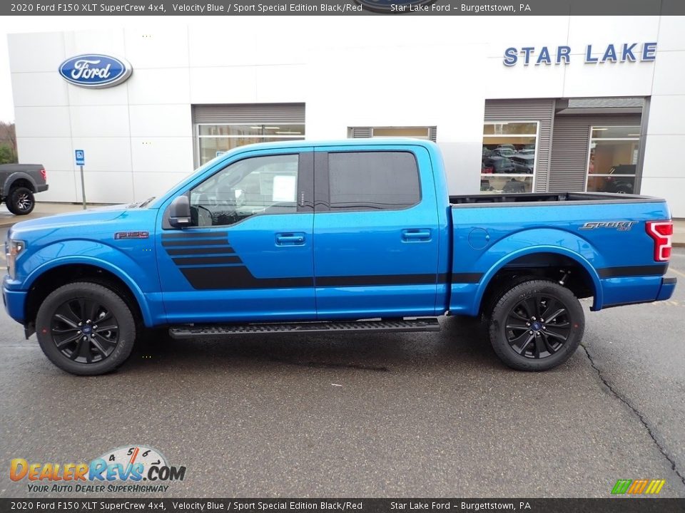 2020 Ford F150 XLT SuperCrew 4x4 Velocity Blue / Sport Special Edition Black/Red Photo #2