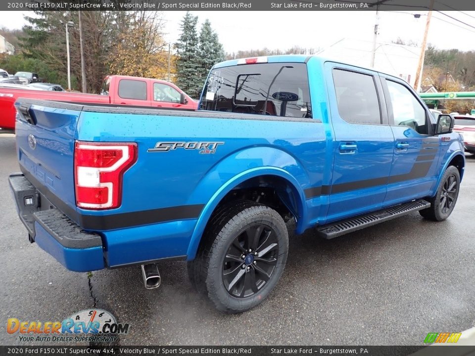2020 Ford F150 XLT SuperCrew 4x4 Velocity Blue / Sport Special Edition Black/Red Photo #5