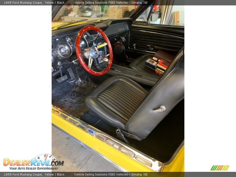 1968 Ford Mustang Coupe Yellow / Black Photo #1