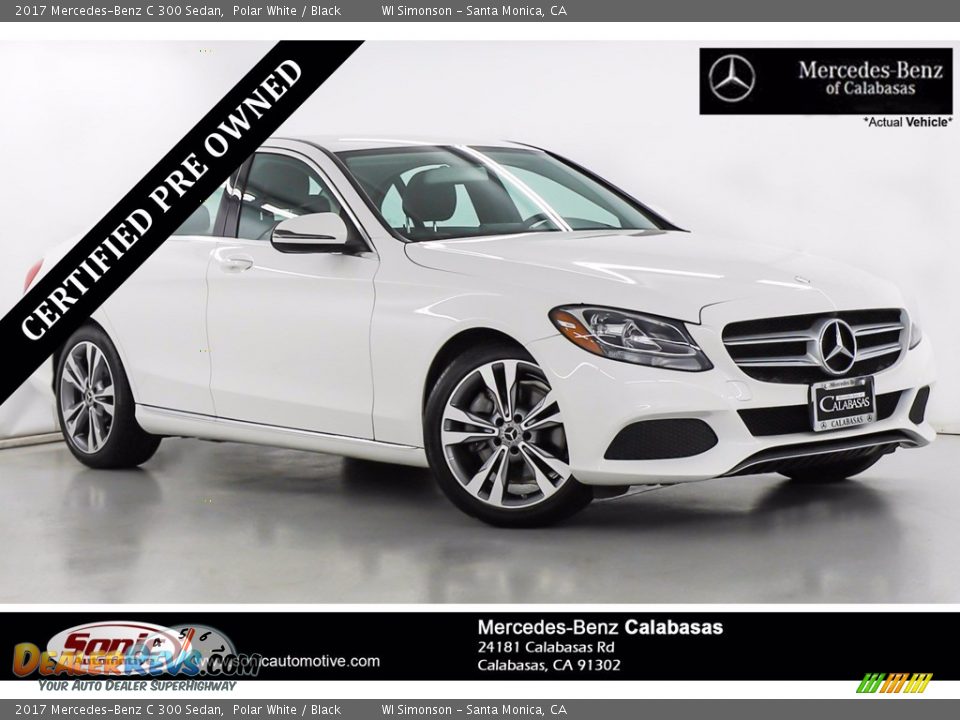 2017 Mercedes-Benz C 300 Sedan Polar White / Black Photo #1