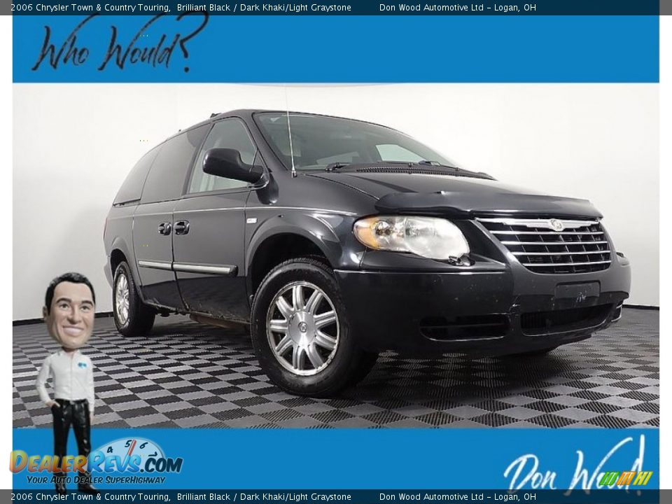 2006 Chrysler Town & Country Touring Brilliant Black / Dark Khaki/Light Graystone Photo #1