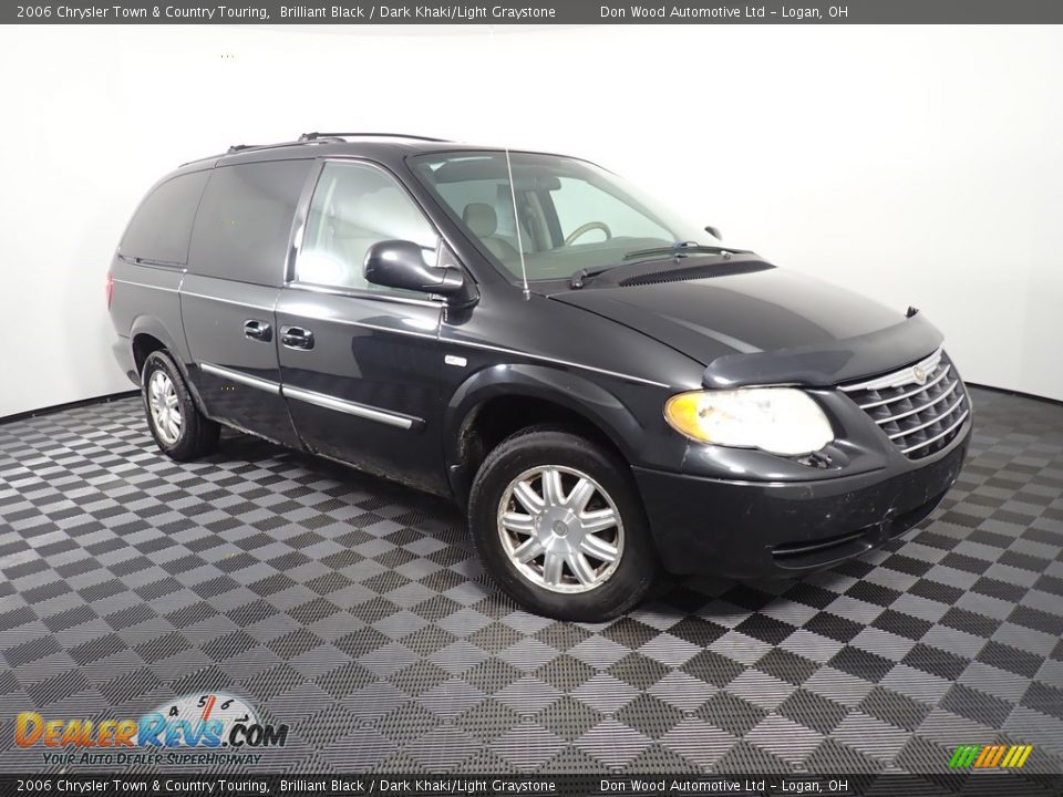 2006 Chrysler Town & Country Touring Brilliant Black / Dark Khaki/Light Graystone Photo #4