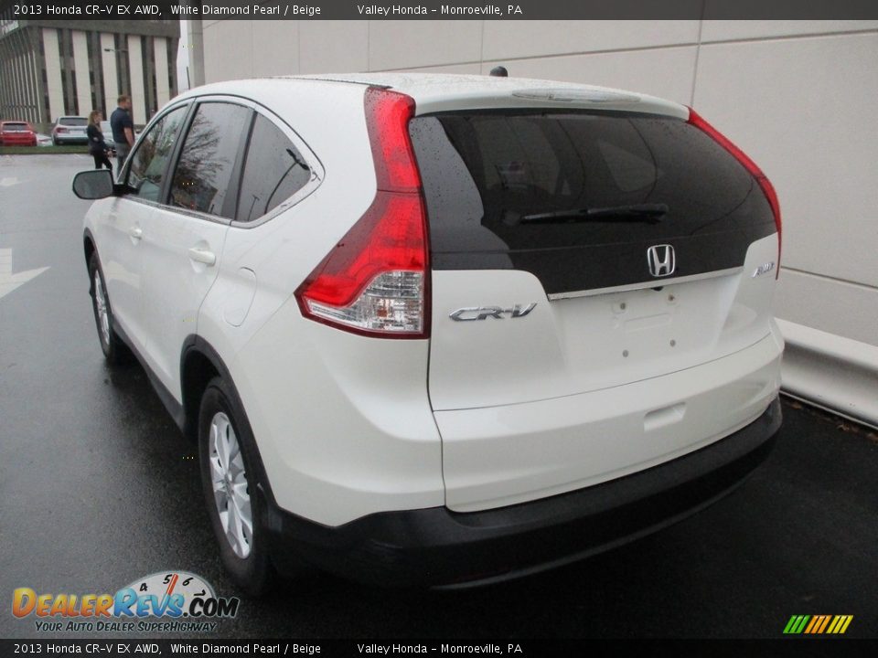 2013 Honda CR-V EX AWD White Diamond Pearl / Beige Photo #3