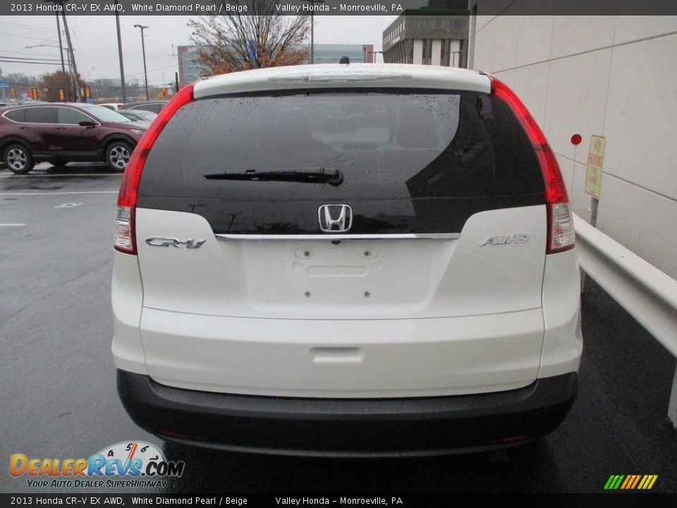 2013 Honda CR-V EX AWD White Diamond Pearl / Beige Photo #4