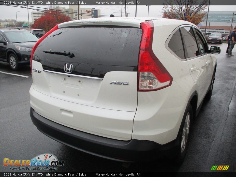 2013 Honda CR-V EX AWD White Diamond Pearl / Beige Photo #5