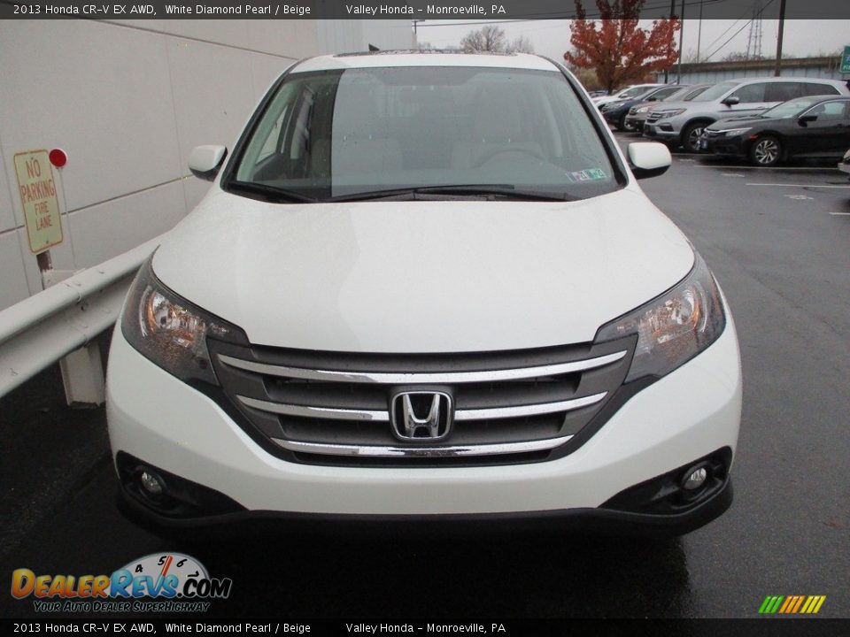 2013 Honda CR-V EX AWD White Diamond Pearl / Beige Photo #8