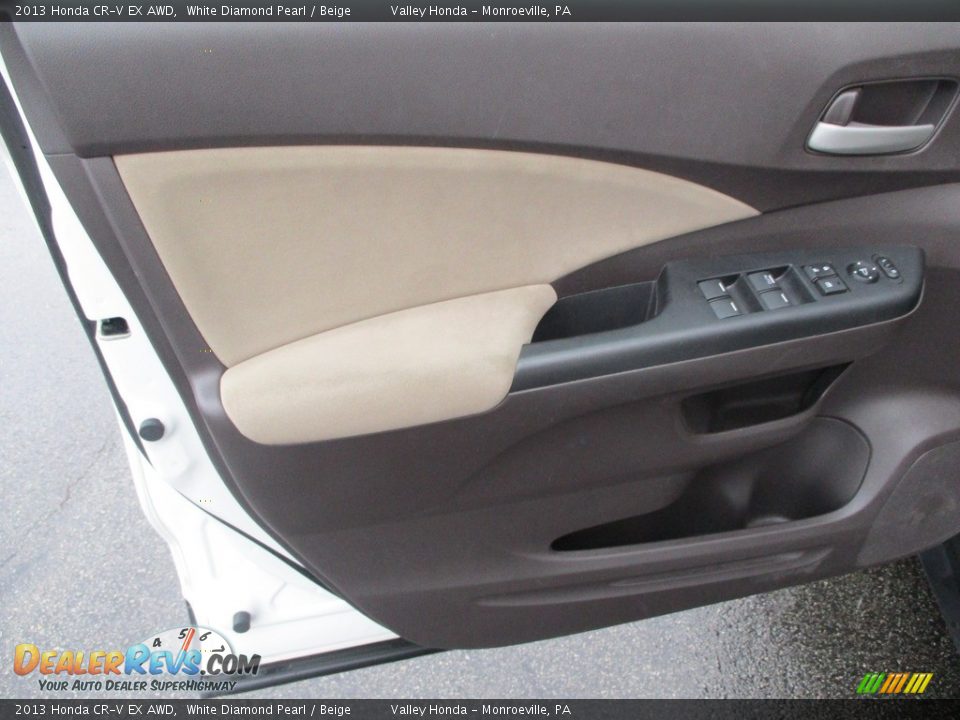 2013 Honda CR-V EX AWD White Diamond Pearl / Beige Photo #10