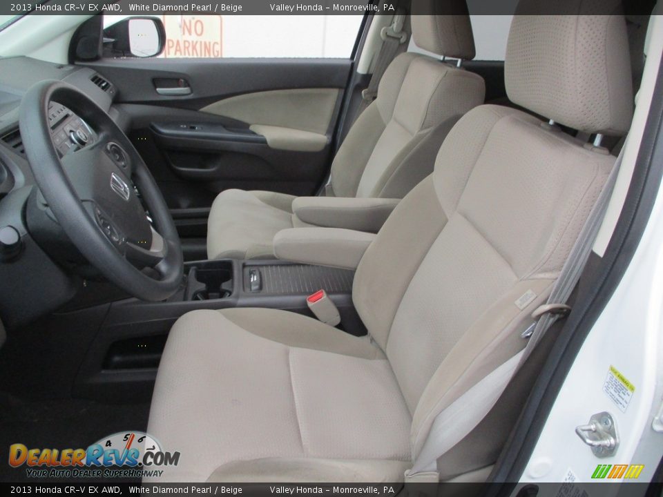 2013 Honda CR-V EX AWD White Diamond Pearl / Beige Photo #11