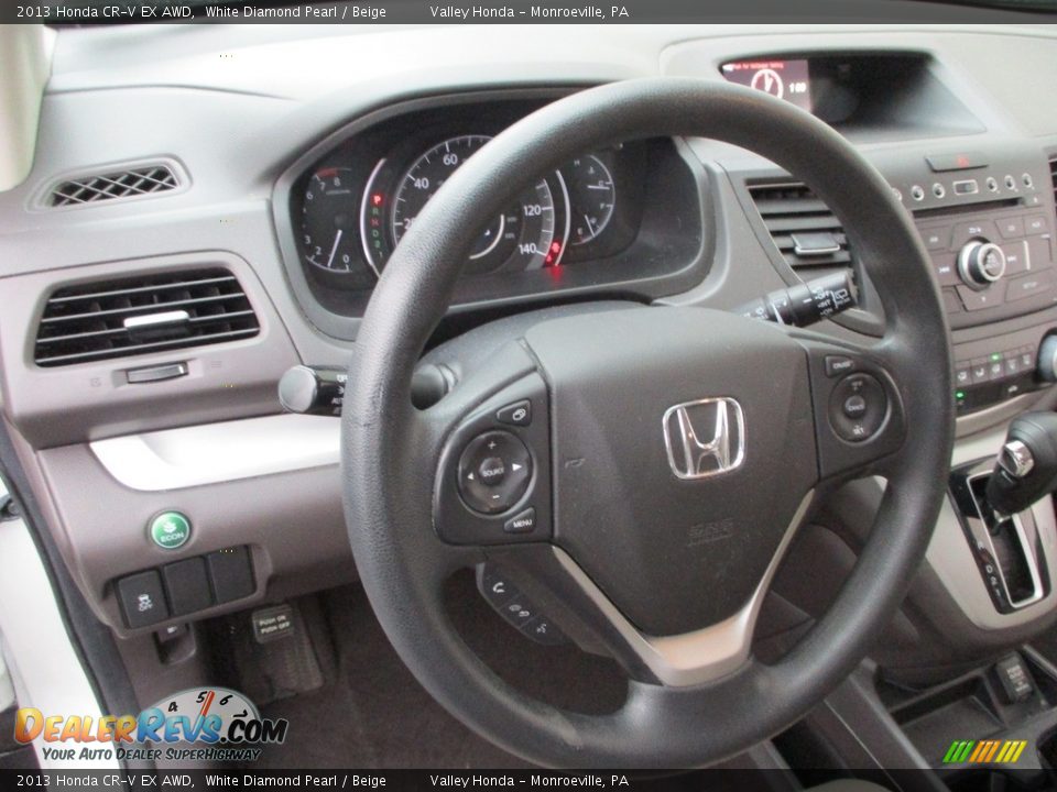 2013 Honda CR-V EX AWD White Diamond Pearl / Beige Photo #14