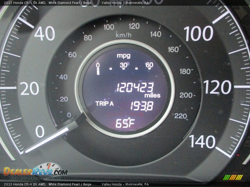 2013 Honda CR-V EX AWD White Diamond Pearl / Beige Photo #20
