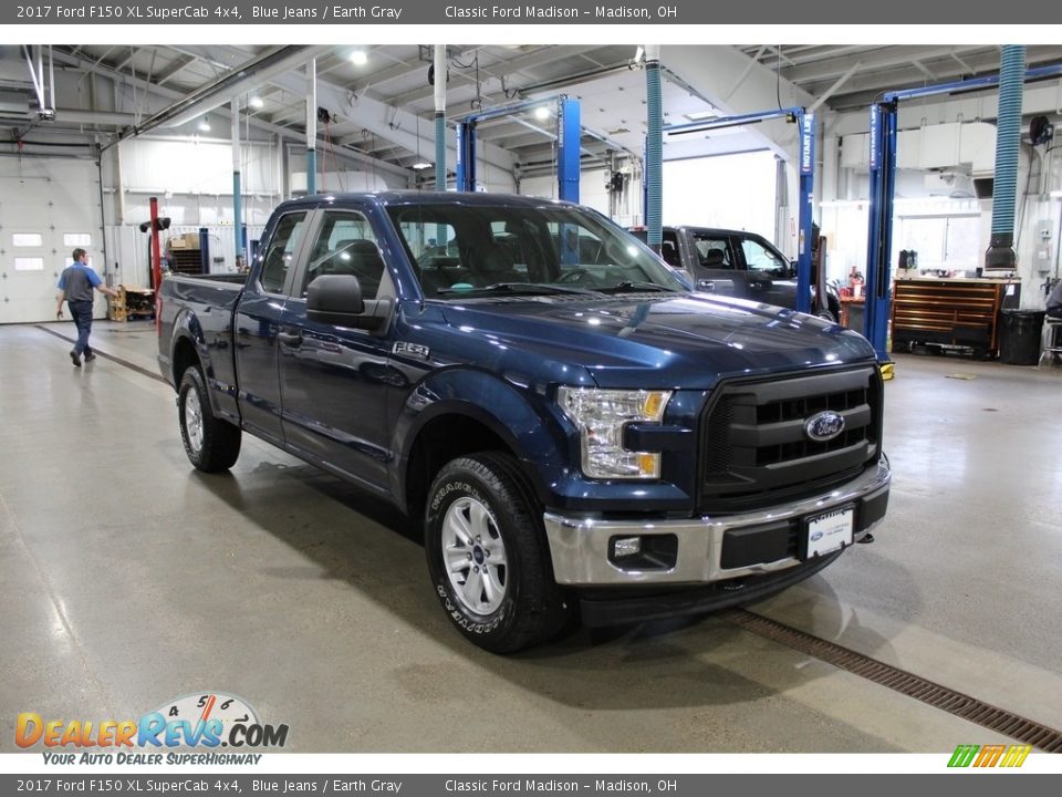 2017 Ford F150 XL SuperCab 4x4 Blue Jeans / Earth Gray Photo #3