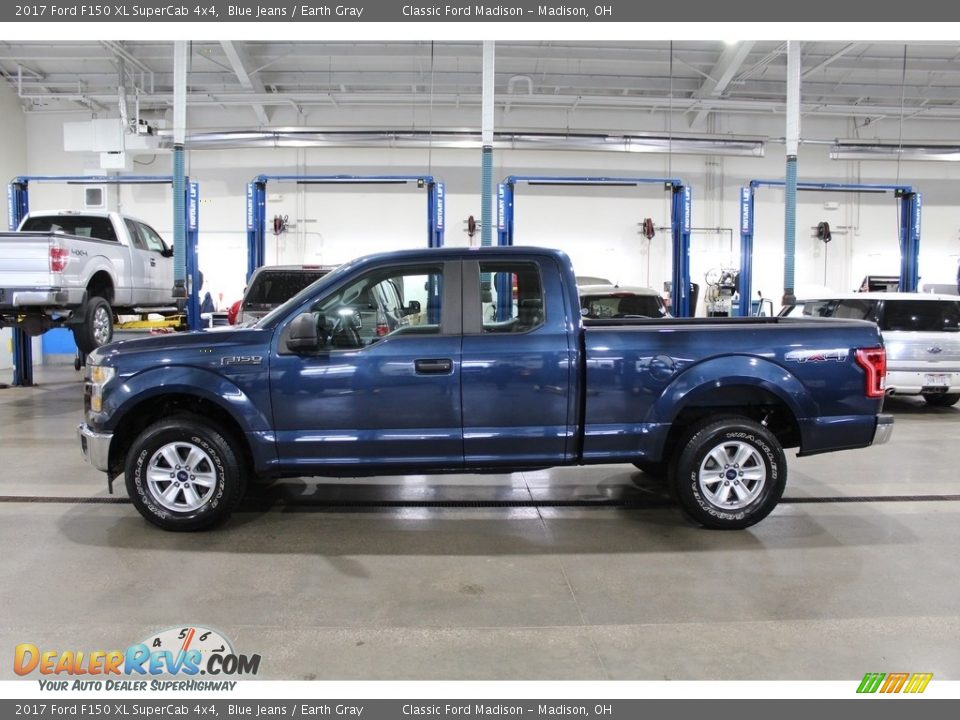 2017 Ford F150 XL SuperCab 4x4 Blue Jeans / Earth Gray Photo #8
