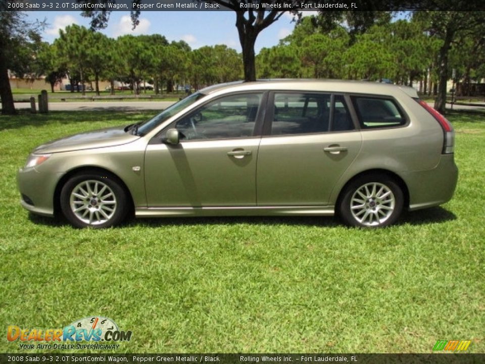 Pepper Green Metallic 2008 Saab 9-3 2.0T SportCombi Wagon Photo #3