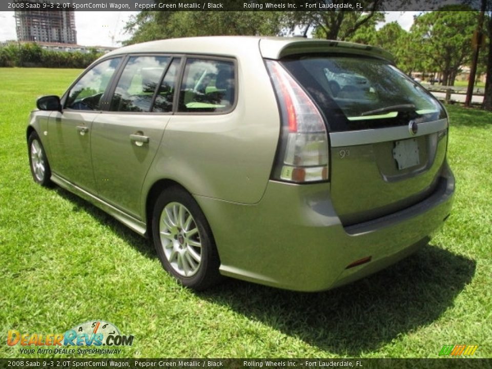2008 Saab 9-3 2.0T SportCombi Wagon Pepper Green Metallic / Black Photo #5