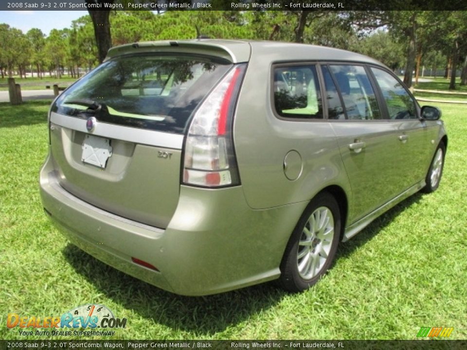 Pepper Green Metallic 2008 Saab 9-3 2.0T SportCombi Wagon Photo #9