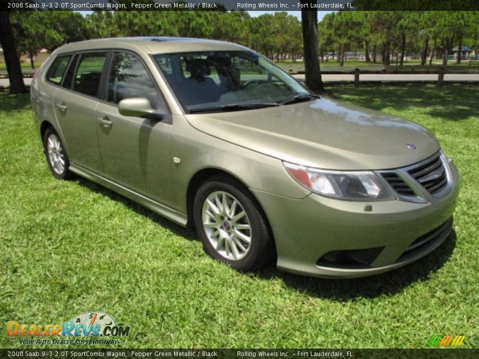 Pepper Green Metallic 2008 Saab 9-3 2.0T SportCombi Wagon Photo #13