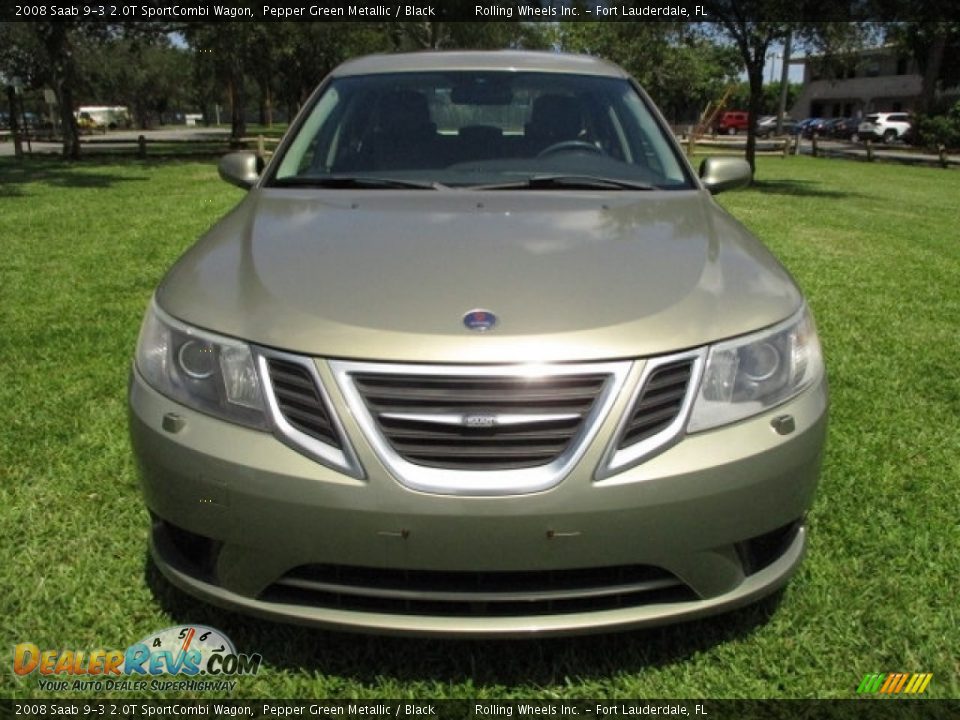 2008 Saab 9-3 2.0T SportCombi Wagon Pepper Green Metallic / Black Photo #15